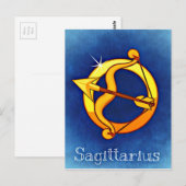 Carte Postale SIGNE D'Astrologie Sagittarius (Devant / Derrière)