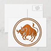 Carte Postale SIGNE D'Astrologie Taurus Zodiac Bull (Devant / Derrière)