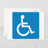 Carte Postale SIGNE D'AUTOROUTE D'ACCÈS AUX Handicap (Devant / Derrière)