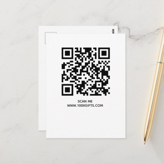 CARTE POSTALE SIGNE DE CODE QR D'ENTREPRISE - UTILISER GÉNÉRATEU (Devant/Arrière en situation)