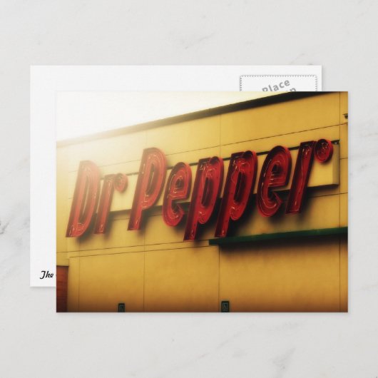 Carte Postale Signe de Dr. Pepper (Devant / Derrière)