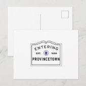 Carte Postale SIGNE DE LA VILLE DE Provincetown MA (Devant / Derrière)