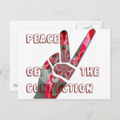 Carte Postale Signe de paix à la main (Devant / Derrière)