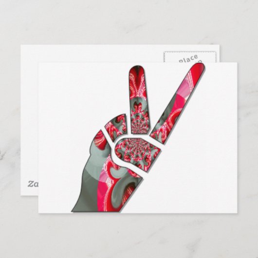 Carte Postale Signe de paix à la main (Devant / Derrière)