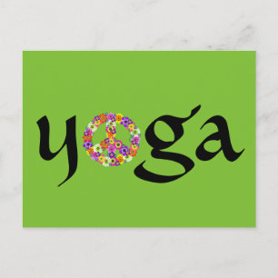 Carte Postale Signe de paix floral Yoga