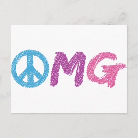 Carte Postale signe de paix omg (Devant)