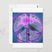 Carte Postale signe de paix psychédélique (Devant / Derrière)