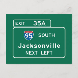 Carte Postale SIGNE DE ROUTE DE Jacksonville, FL