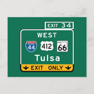Carte Postale SIGNE DE ROUTE Tulsa OK