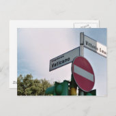 Carte Postale Signe de rue du Vatican (Devant / Derrière)
