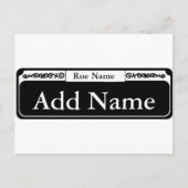 Carte Postale Signe de rue vide, Ajouter un nom, nom de rue (Devant)