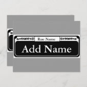 Carte Postale Signe de rue vide, Ajouter un nom, nom de rue (Devant / Derrière)