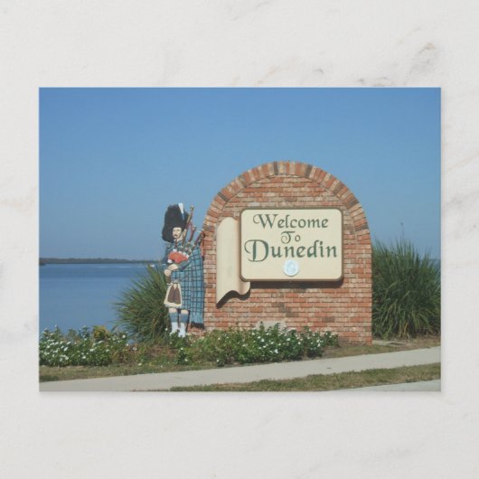Carte Postale Signe de ville de Dunedin la Floride (Devant)