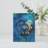 Carte Postale Signe de zodiaque Pisces Design d'aquarelle (Debout devant)