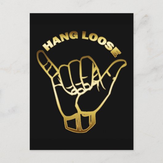 CARTE POSTALE SIGNE D'OR HANG LOOSE (Devant)