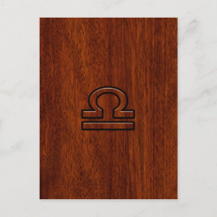 Carte Postale Signe du zodiaque Balance sur impression de style 