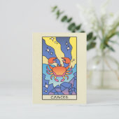 Carte Postale Signe du zodiaque Cancer Art abstrait Vintage (Debout devant)