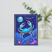 Carte Postale Signe du zodiaque Cancer le Crabe (Debout devant)