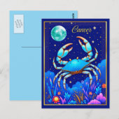 Carte Postale Signe du zodiaque Cancer le Crabe (Devant / Derrière)