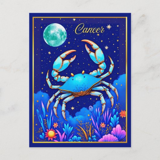 Carte Postale Signe du zodiaque Cancer le Crabe (Devant)