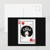 Carte Postale Signe du zodiaque de la Balance Mélanine Reine noi (Devant / Derrière)