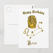 Carte Postale Signe du zodiaque Lion (Devant / Derrière)