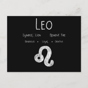 Carte Postale Signe du zodiaque Lion Feu Astrologie Cadeau d'ann