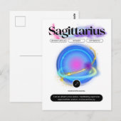 Carte Postale Signe du zodiaque moderne Sagittaire Citation Élém (Devant / Derrière)