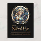 Carte Postale Signe du zodiaque moderne Vierge Vierge Fille or b (Devant)