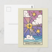Carte Postale Signe du zodiaque Sagittaire Art abstrait Vintage (Devant / Derrière)