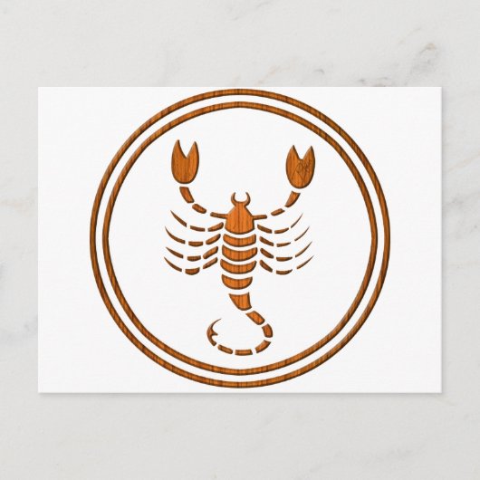 Carte Postale Signe du zodiaque Scorpion Bois Astrologie (Devant)