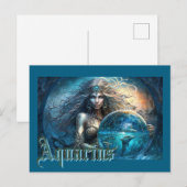 Carte Postale Signe du zodiaque Verseau (Devant / Derrière)