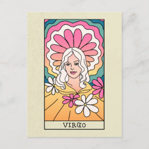 Carte Postale Signe du zodiaque Vierge Art abstrait Vintage