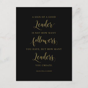 Carte Postale Signe D'Un Bon Dirigeant, Citation Du Mahatma Gand