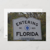 Carte Postale Signe entrant de la Floride (Devant / Derrière)