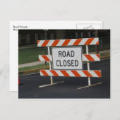 CARTE POSTALE SIGNE FERMÉ DE LA ROUTE (Devant / Derrière)