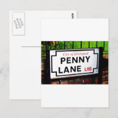 Carte Postale signe Penny Lane Liverpool (Devant / Derrière)