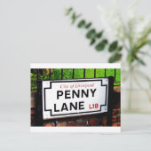 Carte Postale signe Penny Lane Liverpool Angleterre (Debout devant)