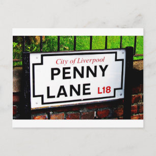 Carte Postale signe Penny Lane Liverpool Angleterre