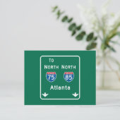 Carte Postale SIGNE ROUTIÈRE D'Atlanta, GA (Debout devant)