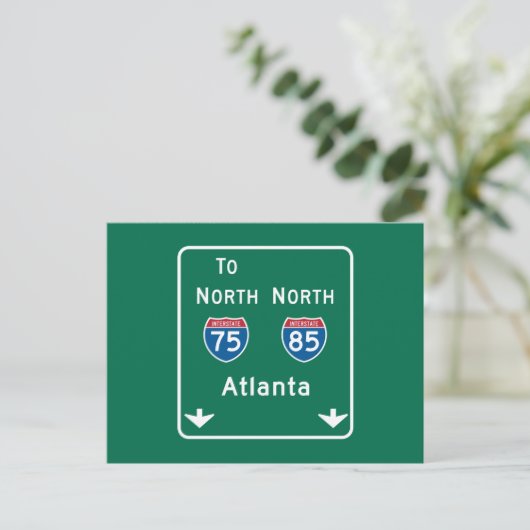 Carte Postale SIGNE ROUTIÈRE D'Atlanta, GA (Debout devant)