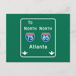 Carte Postale SIGNE ROUTIÈRE D'Atlanta, GA