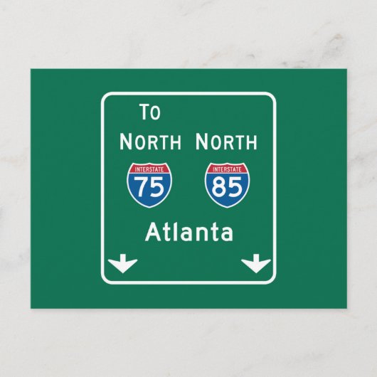 Carte Postale SIGNE ROUTIÈRE D'Atlanta, GA (Devant)
