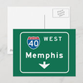 Carte Postale SIGNE ROUTIÈRE DE Memphis, TN (Devant / Derrière)