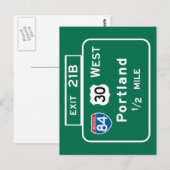 Carte Postale SIGNE ROUTIÈRE DE Portland OU (Devant / Derrière)