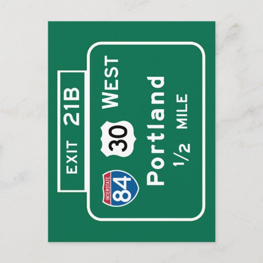 Carte Postale SIGNE ROUTIÈRE DE Portland OU (Devant)