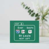 Carte Postale SIGNE ROUTIÈRE DE St. Louis, MO (Debout devant)