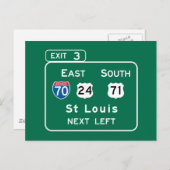 Carte Postale SIGNE ROUTIÈRE DE St. Louis, MO (Devant / Derrière)