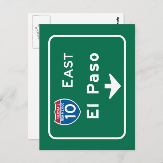 Carte Postale SIGNE ROUTIÈRE D'El Paso, TX (Devant / Derrière)