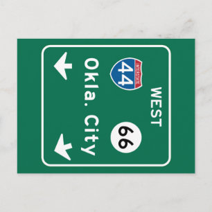Carte Postale SIGNE ROUTIÈRE D'Oklahoma City